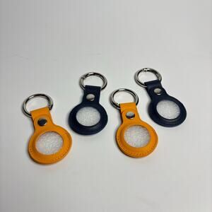 (4 Pack) Genuine Leather Keychain Holder Case for Apple AirTags